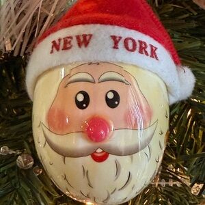 Santa Claus Ornament with New York Red Hat